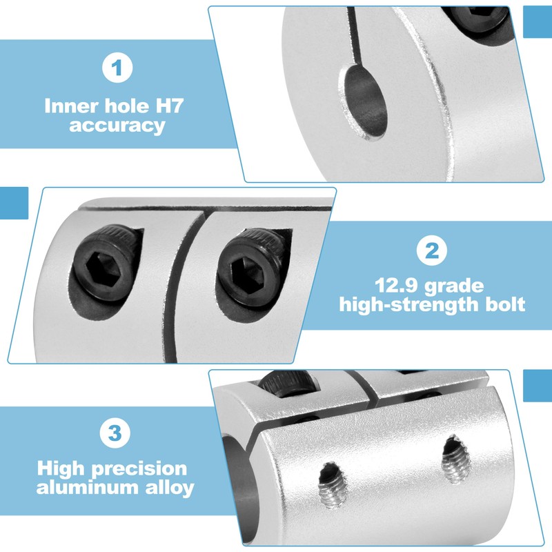Shaft Coupling 8 mm to 8 mm Coupler, Rigid Aluminium