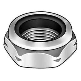 Nylon Insert Lock Nut, 1/4"-20, Steel, Grade 2, Zinc Plated, 13/64 in Ht, 100 PK
