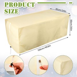 Ribbonlic 2 Pcs 49.6" x 20" Raised Garden Bed Cover for Winter Large Plant Covers Freeze Protection with Zipper Drawstring Frost Cloth Blanket Protection Box Bags for Garden Outdoor Plants Bush