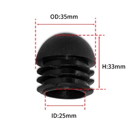 Flyshop 1-3/8", 35 mm Round Tube Inserts Plastic Plugs Chair Leg Furniture Glides for Stool Leg Black Pipe Tubing End Caps, 10 Pcs