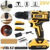 MiTool Kit 20V Electric Drill Cordless Fast Screwdriver Set Power