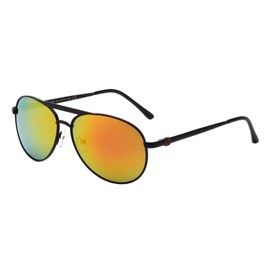 Khan Flare - Polarized Color Mirror Lens Modern Round Aviator Sunglasses (Yellow)