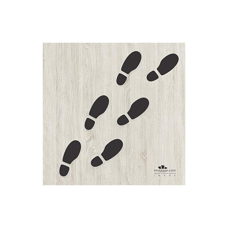 Decooo.be Wall Sticker 6 Footprints (Shoe Tracks) Black Sticker