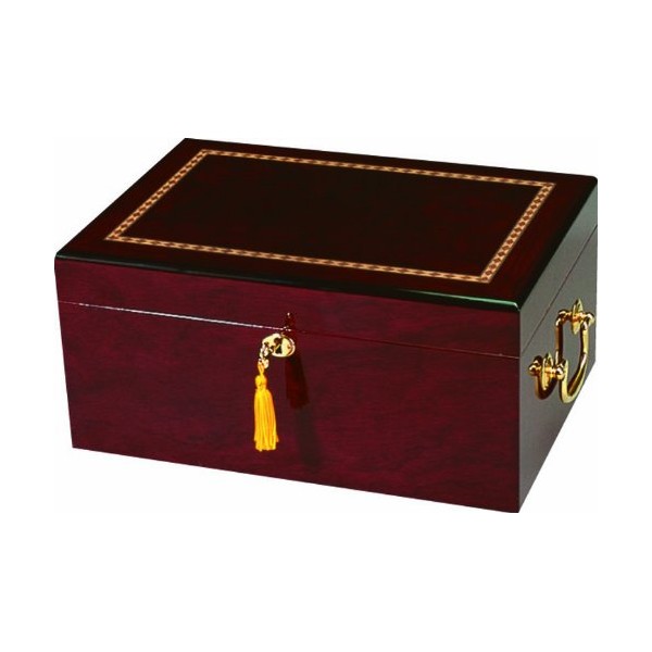 Quality Importers Alhambra 100 Cigar High Gloss Humidor, Maple Finish