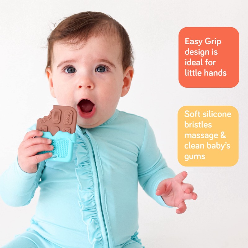 Nuby All Silicone Chocolate Bar Teether - 3+ Months