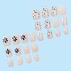 24Pcs Short Press on Nails Square Fake Nails with 3D