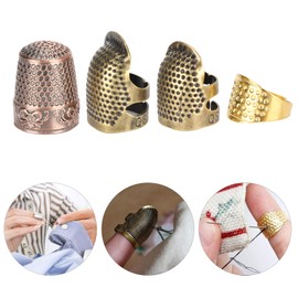 Sewing Thimble Set, Metal Shield Protector Pin Needles Sewing Quilting Craft Finger Protector Cross‑Stitch Household Manual Knitting Quilting DIY Tools