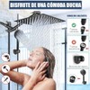 Regadera de Ducha para Baño Negro 10 Pulgadas,Combo con Cabezal