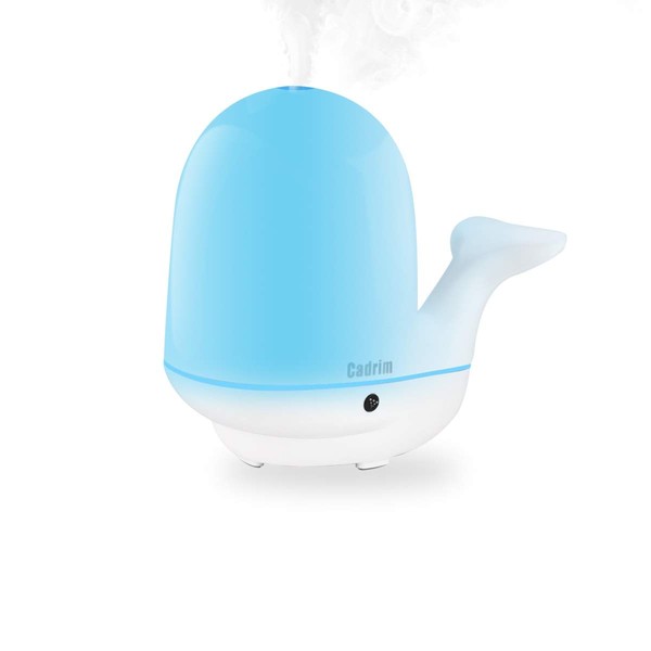 Ultrasonic Humidifier Quiet Cool Mist Essential Oil Diffuser Scented Aromatherapy Cadrim 7 Color Night Light Low Energy Home Cute Whale Baby Kids Humidified Air Quiet 20db Auto Shut-off Bedroom Office