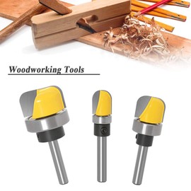 Mesee 3 Pieces Bowl and Tray Template Router Bit Set with Bearing Guide Dish Carving Router Bits Woodworking Milling Cutter Tool, 1/4 Inch Shank