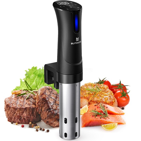 BLITZHOME Sous Vide Machine, 1100W Sous Vide Cooker with Accurate Temperature & Timer, Ultra Quiet Stainless Precision Immersion Circulator Device, Kitchen Gadgets with Recipes…