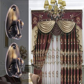 MILISTEN Curtain Tieback Hooks Pair of Swan Drapery Curtain Holdbacks Tieback Hooks Metal Wall Mounted Drapery Tiebacks Decorative Curtain Holders for Bedroom Office Decor Curtain Hooks