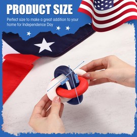 Chunful 4th of July 3 Link Wooden Knot Decor American Patriotic Table Decoration Hand Carved Independence Day Table Topper Decor Rustic Farmhouse Boho Decorations for Memorial Day