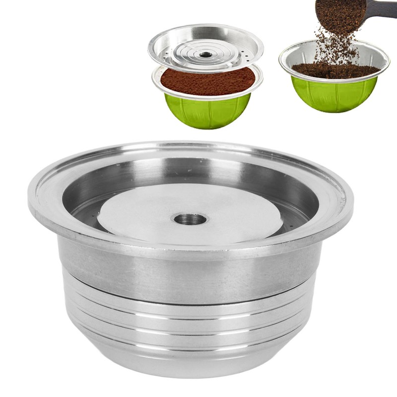 Reusable Coffee Capsule with Lid Scoop Brush Smooth Surface Stainless