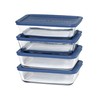 Anchor Hocking SnugFitTM Rectangular Food Storage Containers with Lids (4-Piece,