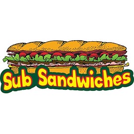 SUB Sandwiches 36" Concession Decal Sign cart Trailer Stand Sticker Equipment