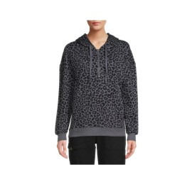 Time And Tru Womens TIME AND TRU Animal/ Leopard Print Hoodie Grey/Black Size Sm 4/6 NWT