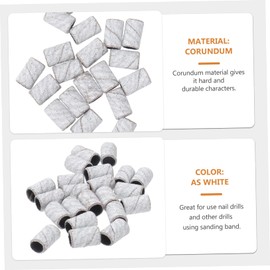 WOONEKY Nail Sander Sleeves 100Pcs Set Nail Drill Sanding Bands for Natural Artificial Nails White Grit