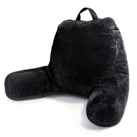 Sasttie Reading Pillow for Bed, Velvet Back Support Pillow for Bed Sitting Up, Back-Rest Sit-Up Support Cushion, College Dorm Essentials for Girls and Boys, Blue