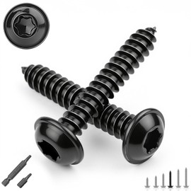 TXXATX M3 x 16 mm Rounded Head Screws Wood Pack of 70 Flat Head Screws Stainless Steel Black Tapping Screws Stainless Steel Wood Screws with Torx Drive A2 V2A Screws with 2 T10 Torx Bits for Table