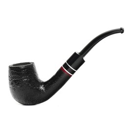 Briars Handmade Pipe with Black Bent Saddle Stem Fit 9mm Filters HSAA0062PS (Black Sandblast)