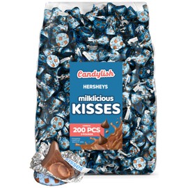 Hershey's Kisses Milklicious Milk Chocolate, 2 LB Pack, Approx. 200 Pieces - Individually Wrapped, Bulk Candy for Parties and Gifts
