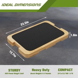 MUCITAGF Resistance Band Foot Plate - Wood Fitness Board for Resistance Band Strength Training, Stretching, Balance & Flexibility Exercise for Home Gym