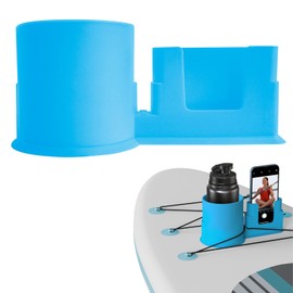 Paddle Board Cup Holder, 2 in 1 Kayak Drink Holder, Multi-Functional Paddle Board Accessories Anti-Slipping Rope-Fixed Cup Holder for Surfboards, Fishing Boats, Kayaks (Blue)