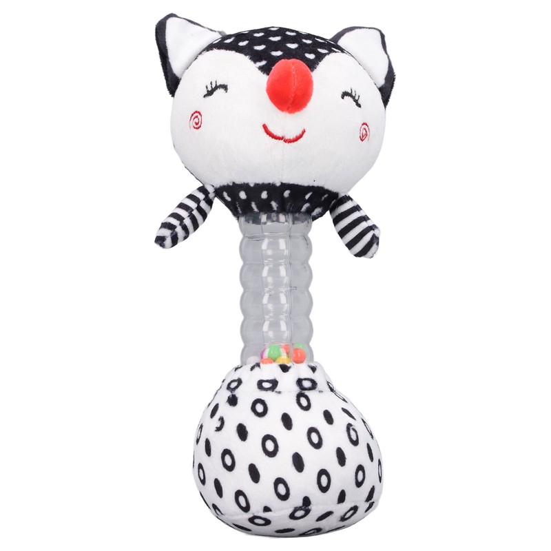 2pcs Baby Hand Rattle Toys Cartoon Stuffed Animal Shaped PP