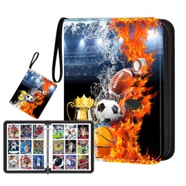 TsuiWah Sports Card Binder,900 Pocket Zippered Trading Card Binder,3 Ring Collector Album for Sports Cards, Secure Organizer Storage for Kids & Adults