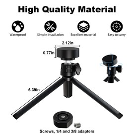 Tripod with Ball Head and Pipe Adapter for Starlink Mini Mount, Angle Adjustable Desktop Tabletop Stand Tripod for Starlink Mini, Extra Large Opening Area, Low Profile Design