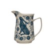 Creative Co-Op Stoneware Pitcher with Painted Rabbit and Florals, Blue
