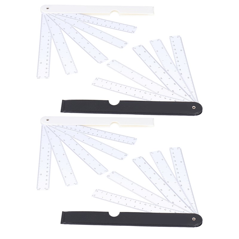 4Pcs Multifunctional Fan Scale Ruler Plastic Drafting Foldable Architect Tool