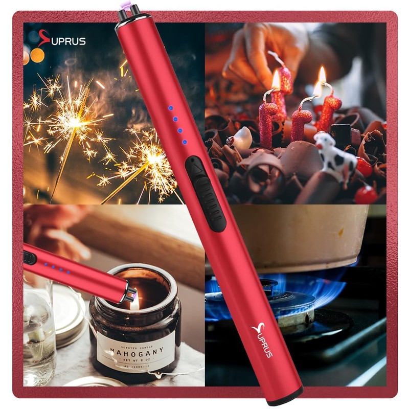 SUPRUS Electric Arc Windproof Flameless USB Rechargeable Lighter with Safety