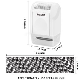 Miseyo Identity Theft Protection Roller Stamps for Data Barcode ID Privacy,Anti-Theft Security Prevention Confidential Roller Stamp Easy for Guard Personal Information Blockout - White