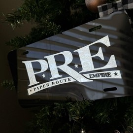 PRE Chrome Engraved License Plate - Colour: White