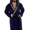 i-Smalls Mens Dressing Gown Super Soft Fleece Hooded Housecoat Robe