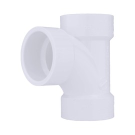 Charlotte Pipe 1-1/4" Sanitary Tee Pipe Fitting - Schedule 40 PVC DWV (Drain, Waste and Vent) Durable, Easy to Install, High Tensile and Sound Deadening for Home or Industrial Use (Single Unit)