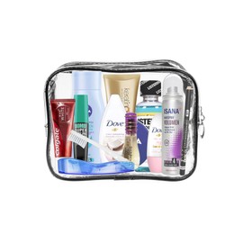 Travel Essentials Kit Travel Set Suitable for Carry-On Luggage, Holidays and Business Trips Includes All Necessary Personal Care PVC Cosmetic Case, women new ama-63, Classic