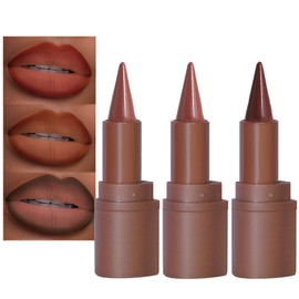 ARCHIDATE Lip Liner and Lipstick Combo Set, 3 Colors Gradient Matte Creamy Lip Pencil Crayon, High Pigmented Long Lasting Waterproof Smudge Proof, Contour Gradual Ombre Effect Lipliners Pencil