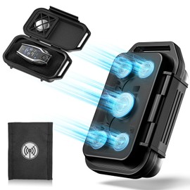 [5 Magnets Version] 3 in 1 Magnetic Key Holder Hide A Key Outside with Tracker Zone&Signal Blocking Pounch| Upgraded Magnetic Key Case| 5 Built-in Magnets| Waterproof Magnetic Key Box Under Car,Black