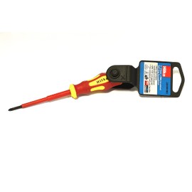 Hilka 33900060 60mm PH0 VDE Screwdriver Insulated, Red/Yellow