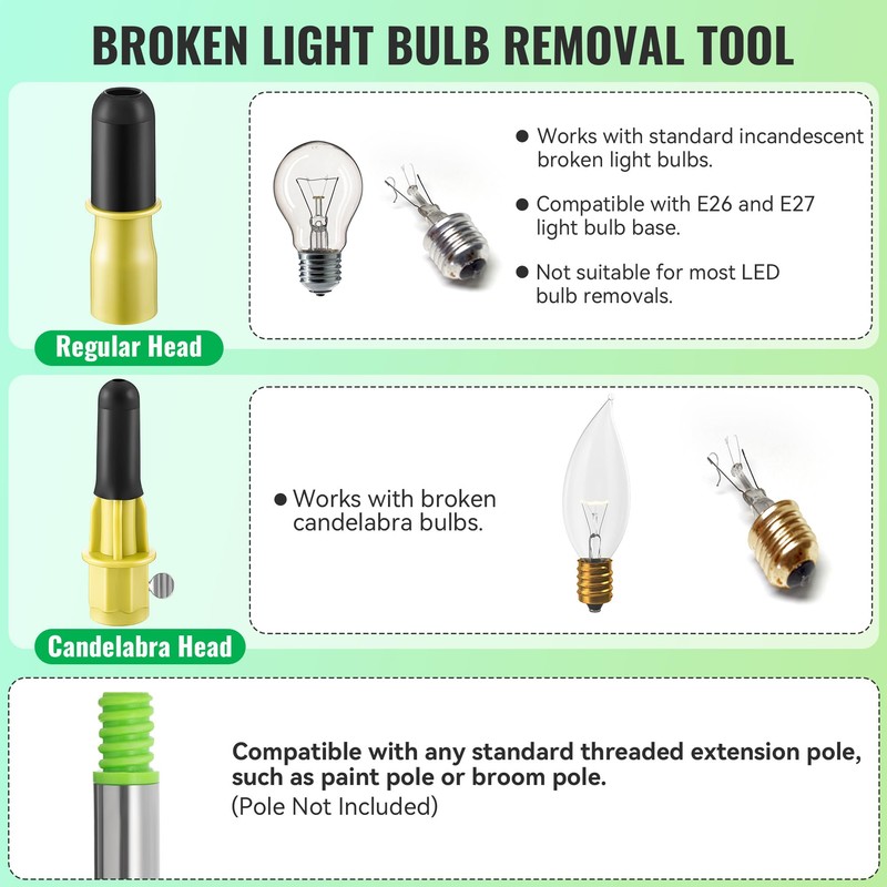 Dreyoo Broken Bulb Changer for High Ceilings, Light Changer for