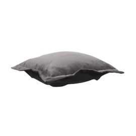 Howard Elliott Collection Puff Cushion Pana Cover, Square Replacement Cushion Cover, 100% Polyester Fabric for Chairs & Home Furniture, 24 x 24 Inch, Charcoal