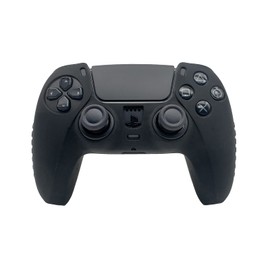 Coiorvis P5 DualSense Controller Skin Silicon case Cover for Sony P5 DualSense Controller with Thumb Grips (White) (Black)