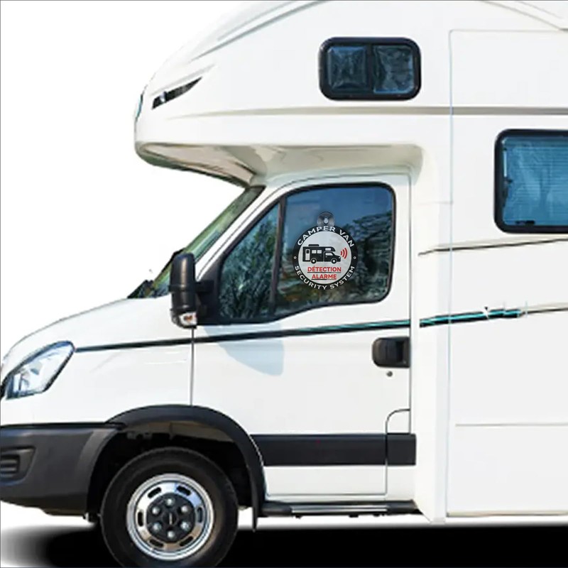 Ancable Camper Van Alarm Stickers with Suction Cup - Set