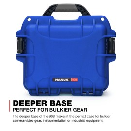 Nanuk 908 Waterproof Hard Case with Padded Divider - Blue