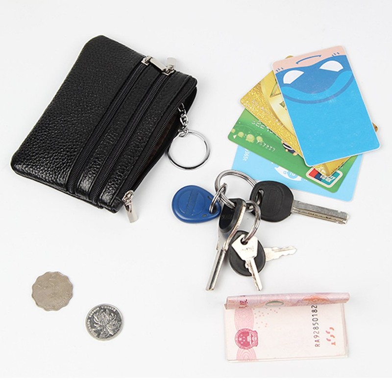 boshiho Coin Purse Coin Case 4 Pockets with Key Ring