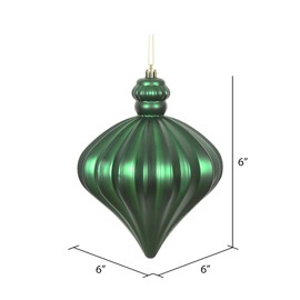 Vickerman 6" Emerald Matte Onion Drop Christmas Ornament. There are 4 Ornaments per Pack.