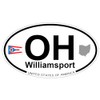 US Decal, Inc. Williamsport, Ohio Oval Sticker with State Flag